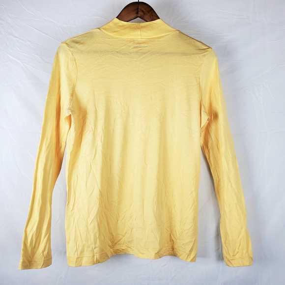WinterSilks Yellow Silk Turtleneck Shirt - Picture 6 of 7